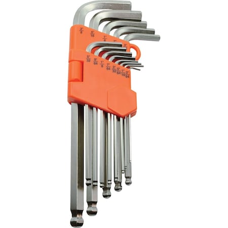 Dynamic Tools 13 Piece SAE Ball End Long Hex Key Set, 3/64" - 3/8" D043201